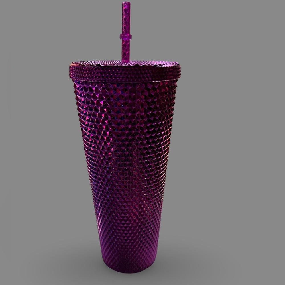 Starbucks Hot Pink Metallic‎ Studded Venti Tumbler 24 oz 2022 Holiday NWOT